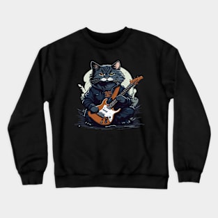 musical cat Crewneck Sweatshirt